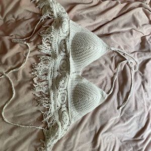 White beach crop top